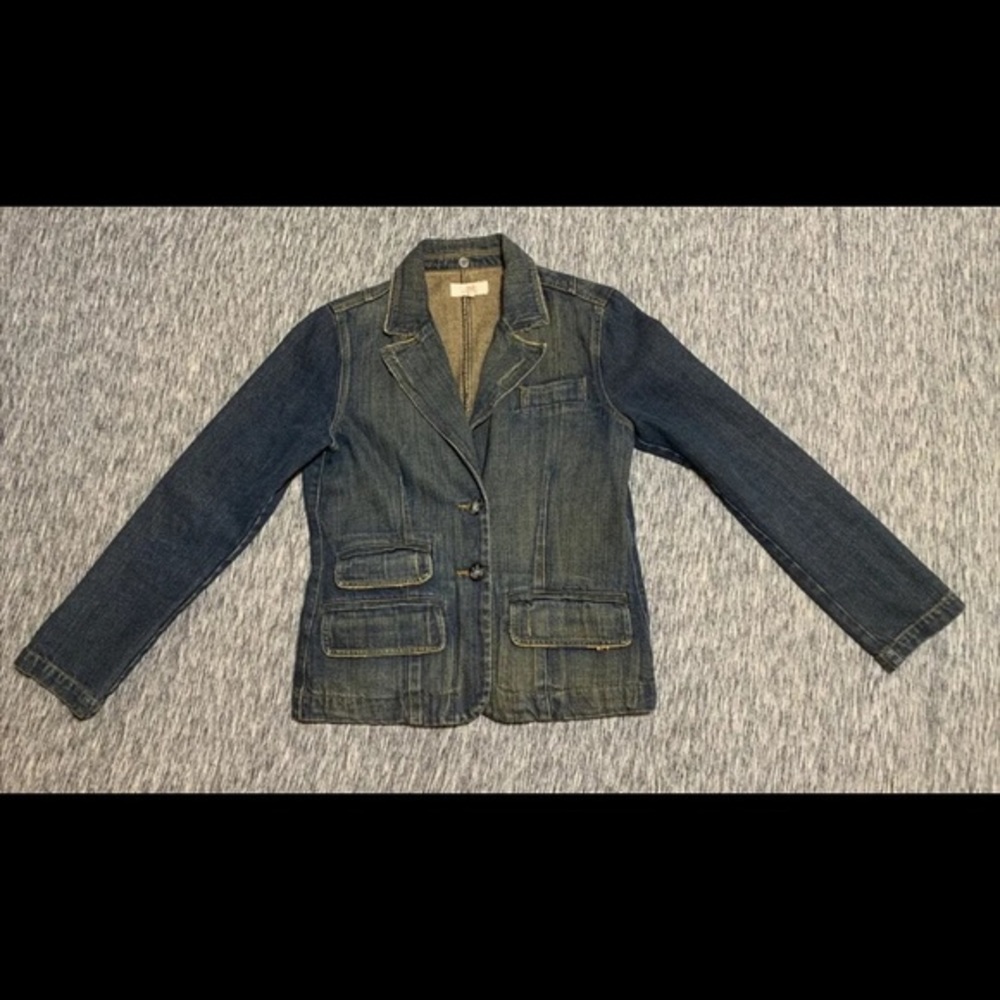 JLo by‎ Jennifer Lopez Denim Distressed Jacket Blazer Women's Sz Medium